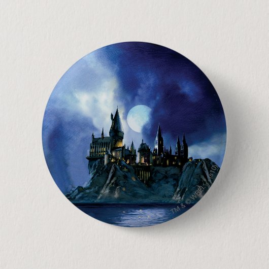 Harry Potter Castle | Hogwarts 's nachts Ronde Button 5,7 Cm (Voorkant)