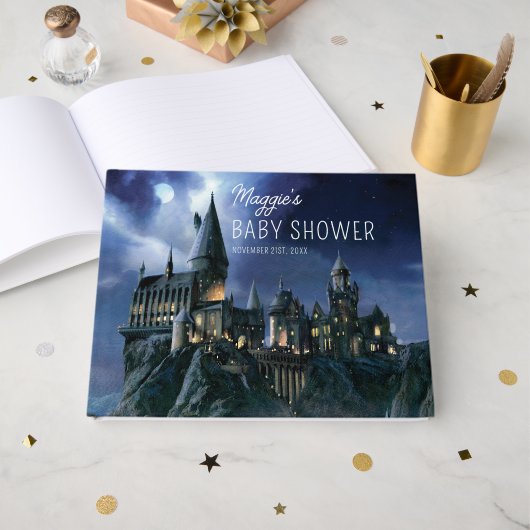 Harry Potter Castle | Moonlit Hogwarts Baby Shower Gastenboek (Voorkant open)