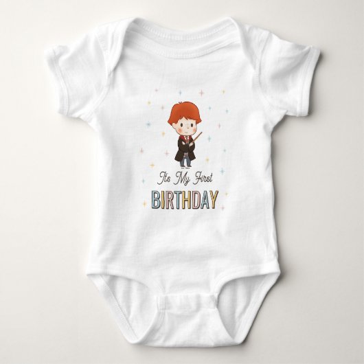 Harry Potter Chibi Ron Weasley Wizard Birthday Romper (Voorkant)