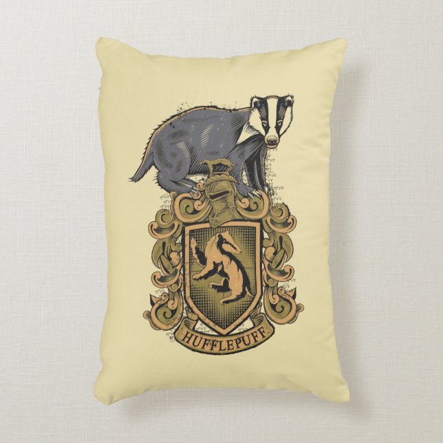 Harry Potter | CREST Hufflepuff met Das Decoratief Kussen (Voorkant(Verticaal))
