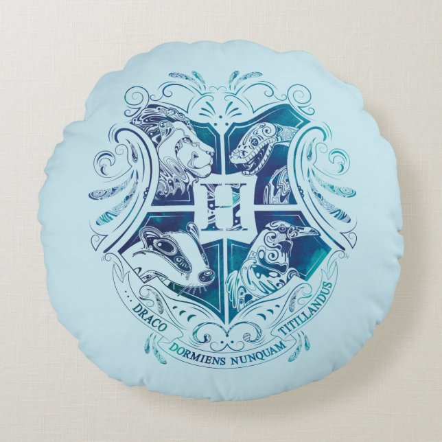 Harry Potter | CREST van Aguamenti HOGWARTS™ Rond Kussen (Voorkant)