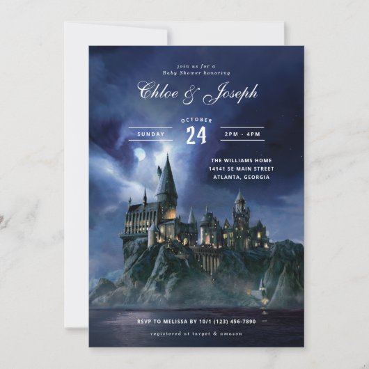 Harry Potter | Dark Zweinstein Castle baby shower Kaart (Voorkant)