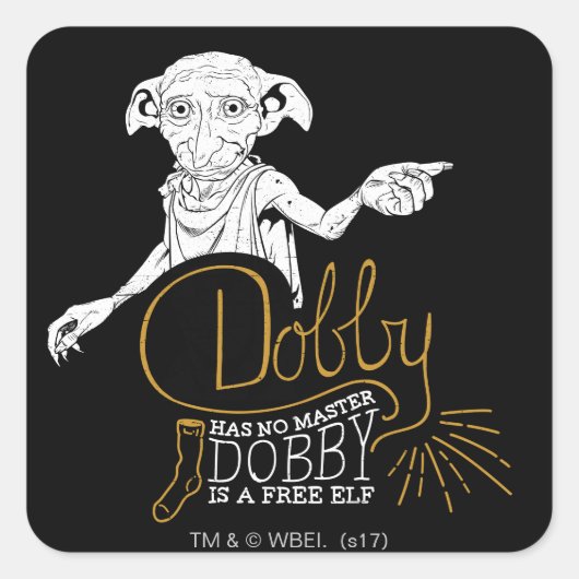 Harry Potter| Dobby heeft geen master Vierkante Sticker (Voorkant)