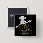 Harry Potter | Dobby heeft geen meester Vierkante Button 5,1 Cm (Voorkant /achterkant)