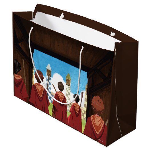 HARRY POTTER™ en het GRYFFINDOR™ QUIDDITCH™-team Groot Cadeauzakje (Achterkant Gekanteld)