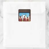 HARRY POTTER™ en het GRYFFINDOR™ QUIDDITCH™-team Vierkante Sticker (Tas)