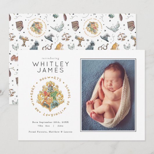 Harry Potter | FAIRE-PART DE NAISSANCE CIMIER DE P (Devant / Derrière)