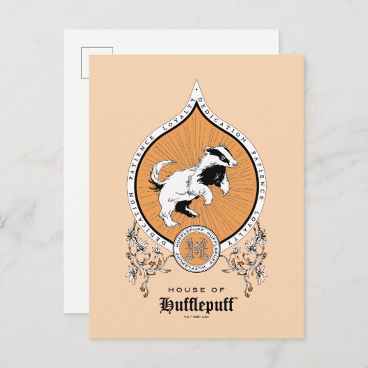 HARRY POTTER™ | FFLEPUFF™ Crest van Fijne schets Briefkaart (Voorkant / Achterkant)