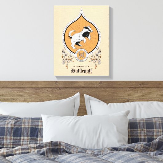 HARRY POTTER™ | FFLEPUFF™ Crest van Fijne schets Canvas Afdruk (Insitu (Slaapkamer))