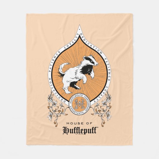 HARRY POTTER™ | FFLEPUFF™ Crest van Fijne schets Fleece Deken (Voorkant)