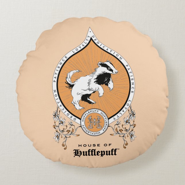 HARRY POTTER™ | FFLEPUFF™ Crest van Fijne schets Rond Kussen (Voorkant)