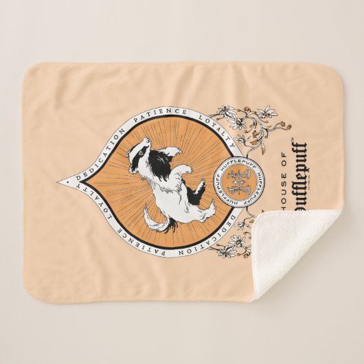 HARRY POTTER™ | FFLEPUFF™ Crest van Fijne schets Sherpa Deken (Voorkant (horizontaal))