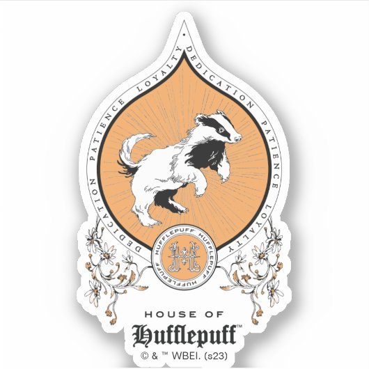 HARRY POTTER™ | FFLEPUFF™ Crest van Fijne schets Sticker (Voorkant)