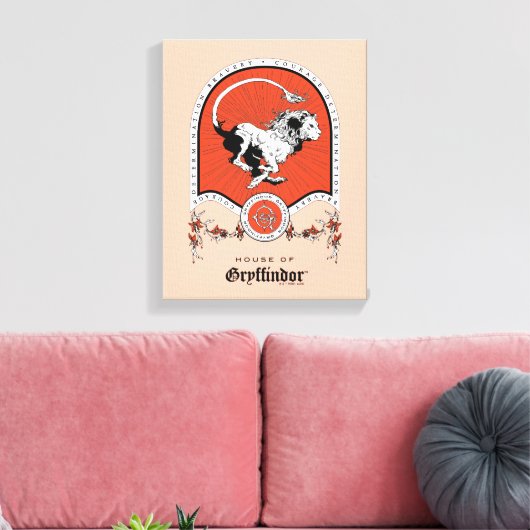 HARRY POTTER™ | Fijne schets GRYFFINDOR™ Crest Canvas Afdruk (Insitu (Woonkamer))