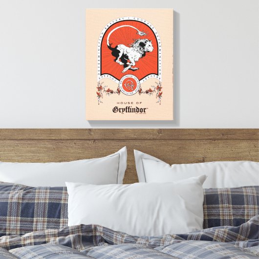 HARRY POTTER™ | Fijne schets GRYFFINDOR™ Crest Canvas Afdruk (Insitu (Slaapkamer))