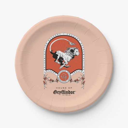 HARRY POTTER™ | Fijne schets GRYFFINDOR™ Crest Papieren Bordje (Voorkant)