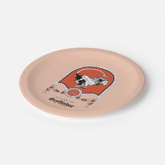 HARRY POTTER™ | Fijne schets GRYFFINDOR™ Crest Papieren Bordje (Gekanteld)