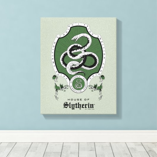 HARRY POTTER™ | Fijne schets SLYTHERIN™ Crest Canvas Afdruk (Insitu (Houten vloer))