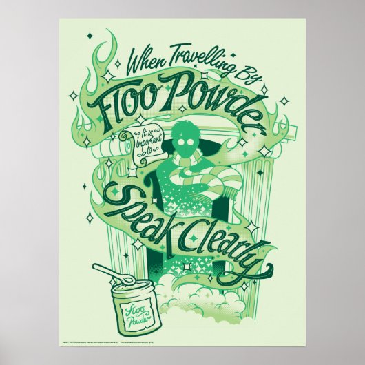 Harry Potter | Floo Powder Typografie Grafisch Poster (Voorkant)
