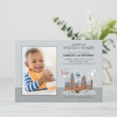 Harry Potter | Foto Hogwarts Castle 1st Birthday Kaart (Staand voorkant)