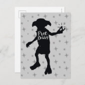 Harry Potter | "Free Dobby" Silhouette Typografie Briefkaart (Voorkant / Achterkant)