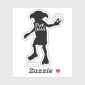 Harry Potter | "Free Dobby" Silhouette Typografie Sticker (Vel)