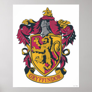 Harry Potter Gryffindor Crest Gold en Red Poster