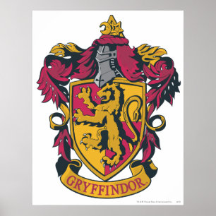 Harry Potter Gryffindor Crest Gold en Red Poster