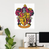 Harry Potter | Gryffindor Crest Gold en Red Poster (Thuiskantoor)