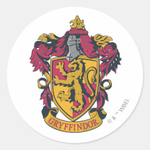 Harry Potter  Gryffindor Crest Gold en Red Ronde Sticker