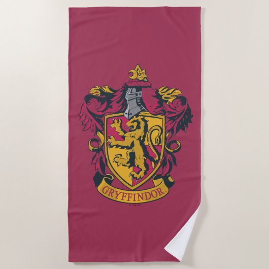 Harry Potter | Gryffindor Crest Gold en Red Strandlaken (Voorkant)