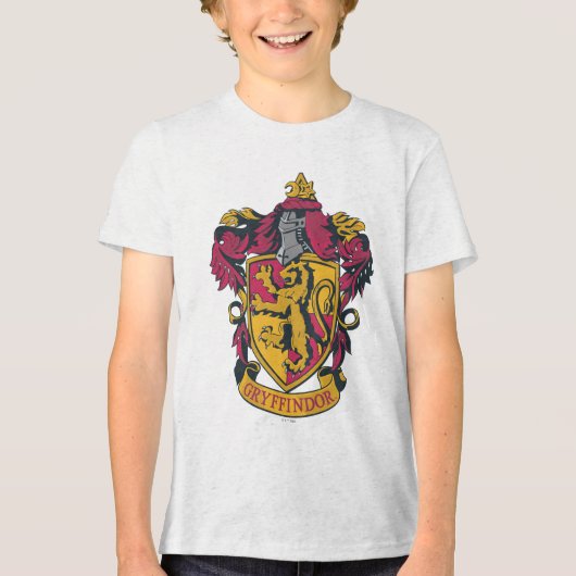 Harry Potter | Gryffindor Crest Gold en Red Tri-Blend Shirt (Voorkant)