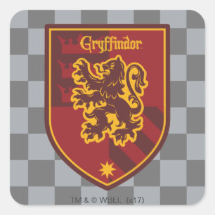 Harry Potter   Gryffindor House Pride Crest Vierkante Sticker