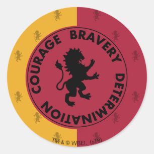 Harry Potter   GRYFFINDOR™ Huiseigenschappen Grafi Ronde Sticker