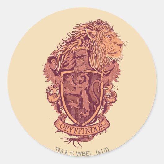 Harry Potter | Gryffindor Lion Crest Ronde Sticker (Voorkant)