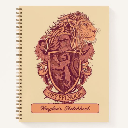 Harry Potter | Gryffindor Lion Crest Tekening Notitieboek (Voorkant)