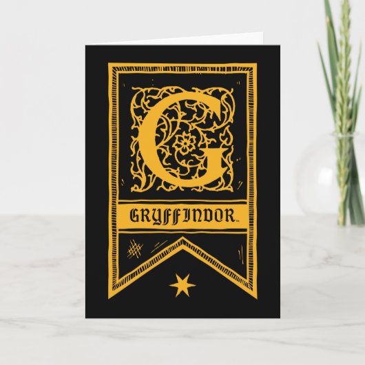 Harry Potter| Gryffindor Monogram Banner Notitiekaartje (Voorkant)