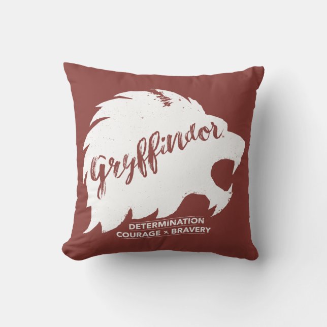 Harry Potter | GRYFFINDOR™ Silhouet Typografie Kussen (Voorkant)