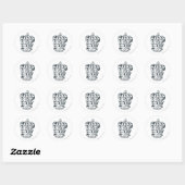 Harry Potter | Gryffindor Stencil Sketch Ronde Sticker (Vel)