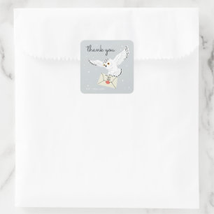 Harry Potter Hedwig Baby shower Hartelijk dank Vierkante Sticker