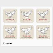 Harry Potter | Hedwig Baby shower Hartelijk dank Vierkante Sticker (Vel)