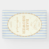 Harry Potter Hedwig Blue Stripe Baby Shower Spandoek (Horizontaal)