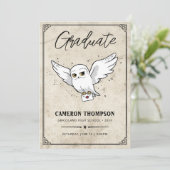 Harry Potter | Hedwig Graduation Party Aankondiging (Staand voorkant)