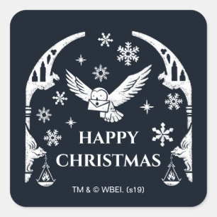 HARRY POTTER™ Hedwig Holiday Letter Vierkante Sticker
