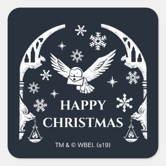 HARRY POTTER™ Hedwig Holiday Letter Vierkante Sticker (Voorkant)
