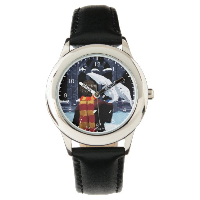 HARRY POTTER™ & Hedwig in de sneeuw Horloge (Voorkant)