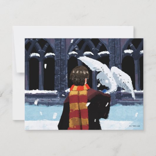 HARRY POTTER™ & Hedwig in de sneeuw Notitiekaartje (Voorkant)