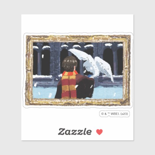 HARRY POTTER™ & Hedwig in de sneeuw Sticker (Vel)