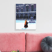 HARRY POTTER™ & Hedwig in het binnenhof van HOGWAR Canvas Afdruk (Insitu (Woonkamer))