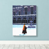 HARRY POTTER™ & Hedwig in het binnenhof van HOGWAR Canvas Afdruk (Insitu (Houten vloer))